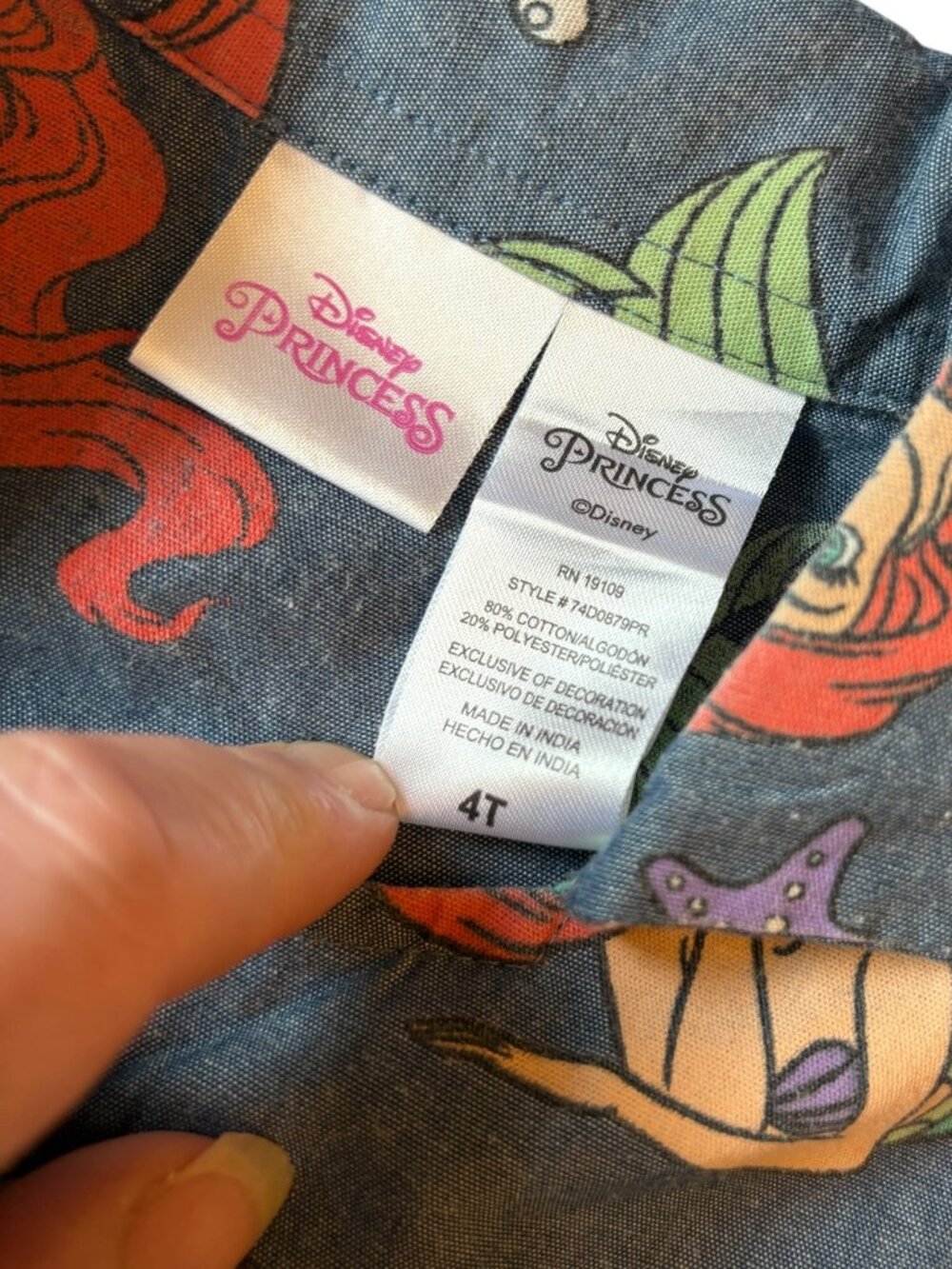 Girls Disney Little Mermaid Dress size 4T - Picture 6 of 6